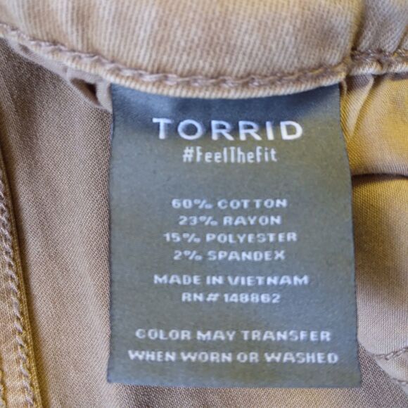Torrid Perfect Slim Boot Super Soft Khaki Tan Jeans Stretch Women's Size 12R - Picture 7 of 11
